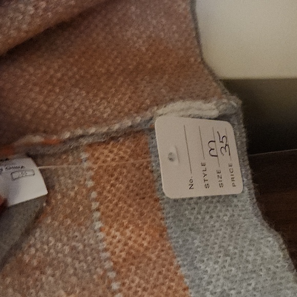 Sweater cardigan grey with orange size medium - Picture 3 of 3